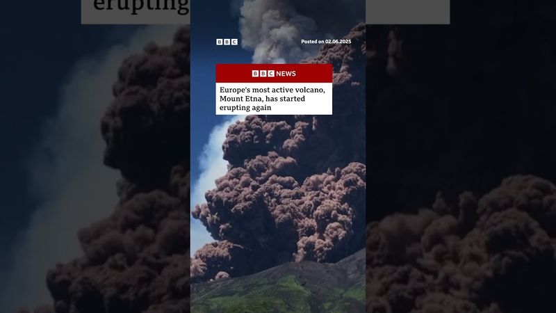 Mount Etna volcano in Sicily spews huge plumes of ash. #Volcano #Eruption #BBCNews