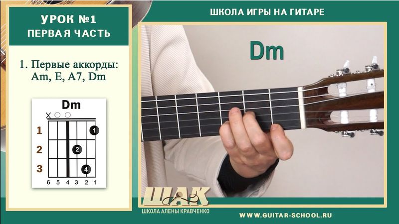 Урок 1(1) // ПЕРВЫЕ АККОРДЫ на гитаре для начинающих/ Обучение игре на гитаре с нуля легко и просто!