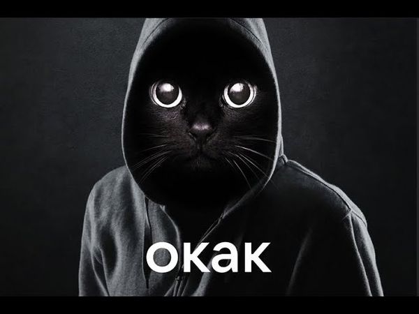 Оригинальный мем окак из тик тока черный кот в кофте