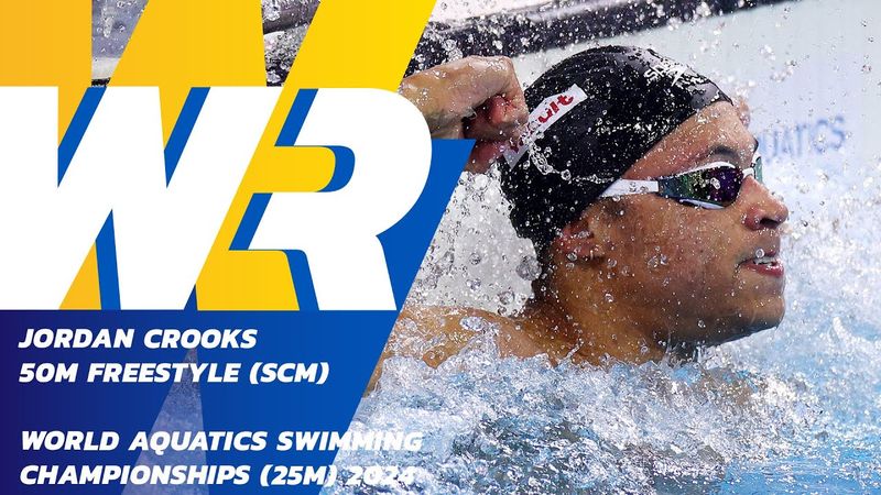 🇰🇾 Jordan Crooks quebra o recorde dos 50m nado livre com menos de 20 anos!