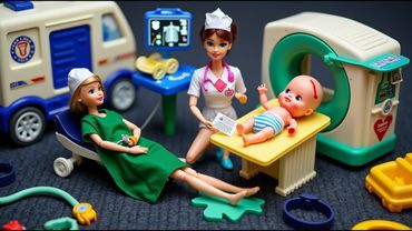 Nurse Barbie Helps Injured Baby in Toy ER! | Funny Unboxing