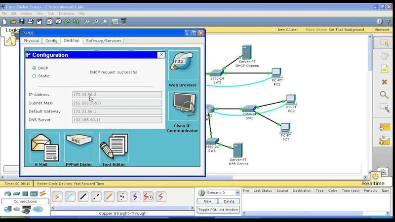 Курс Cisco, Routing and Switching. Шаг 12 Настройка DHCP сервера на маршрутизаторе Cisco