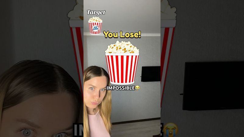 Popcorn Challenge🍿IMPOSSIBLE😭#shorts