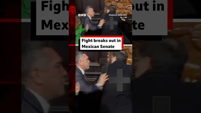 Politicians brawl in Mexican Senate after tense debate. #Mexico #Senate #BBCNews