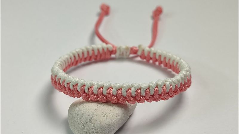 ساخت دستبند مکرامه دو رنگ | آموزش دستبند مکرامه