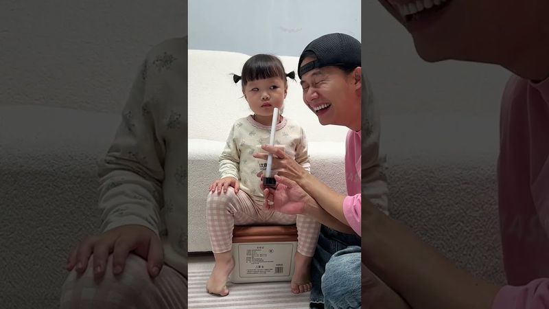 Several ways to deceive children to take medicine #father takes care of the baby# little human