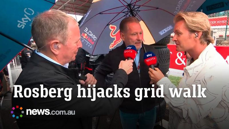 Awkward moment Nico Rosberg gatecrashes interview