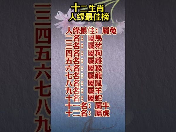 【十二生肖 人緣最佳榜】#生肖 #十二生肖 #運勢 #生肖運勢 #玄學 #風水 #命理