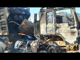 Drone attack destroys 16 trucks carrying UN food to Sudan’s famine-hit Darfur region