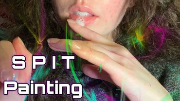 ASMR SPITTY Spit Painting Visuals With Mixing The “Paint” Layered Sounds