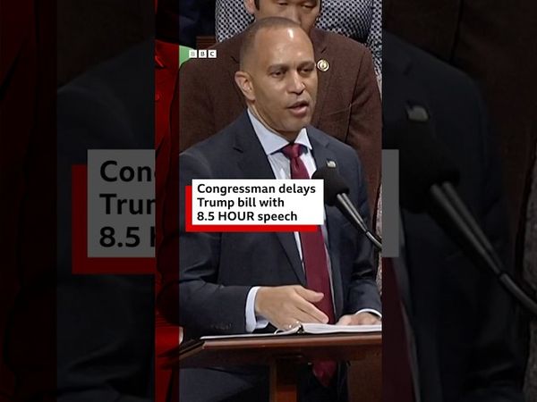 US Congressman delays Donald Trump bill with eight-and-a-half-hour speech. #US #BBCNews