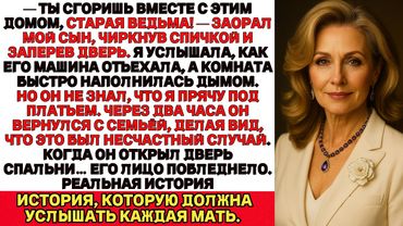 Прощай, мама.Мой сын пытался сжечь меня заживо.Но когда он открыл дверь…Его лицо побледнело.