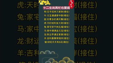 十二生肖再忙也要接！ #運勢 #人生感悟 #生肖 #易经 #情感