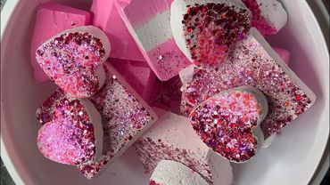 Happy Valentine’s Day | Dyed Blocks and Gritty Glittery Reforms ✨💕🫶🏽 | ASMR | Oddlysatisfying