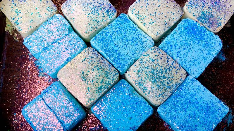 Blue and yellow blocks||full block crush