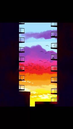 [Colorful Clouds Reflecting on Building] Hey,look at this beautiful s...