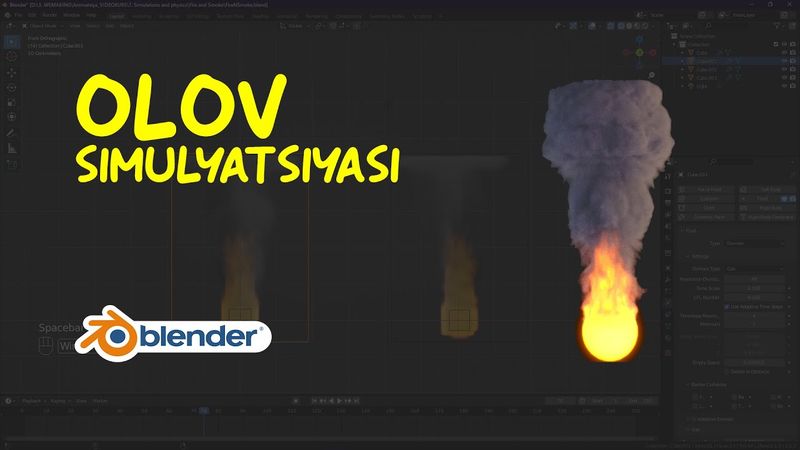 Olov simulyatsiyasi [ 3-dars ] BLENDERDA PROFESSIONAL ANIMATSIYA kursidan