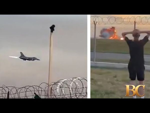 Pilot killed when F-16 jet crashes during preparations for a Polish air show