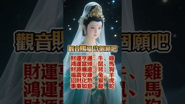 【觀音賜福 許個願吧！】#生肖 #十二生肖 #運勢 #生肖運勢 #玄學 #風水 #命理