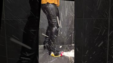 Exploding Milk Crush With High Heel Boots! 🥰😜💋
