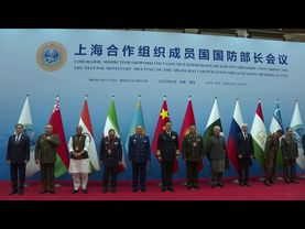 SCO defence ministers pose for group photo during meeting in Qingdao | AFP