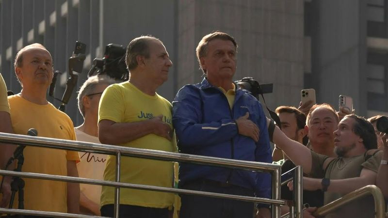 Brazil's former president Bolsonaro at demonstration for 'justice' in Sao Paulo | AFP