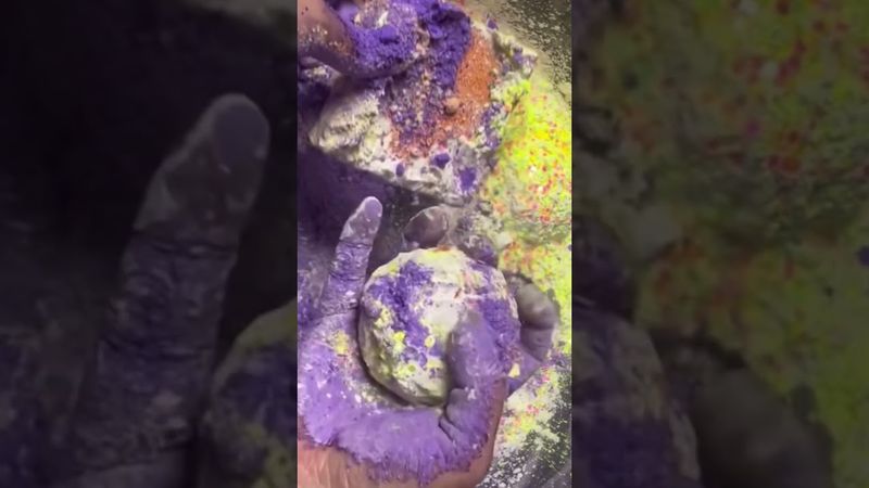 Cornstarch on Colorful Chalk
