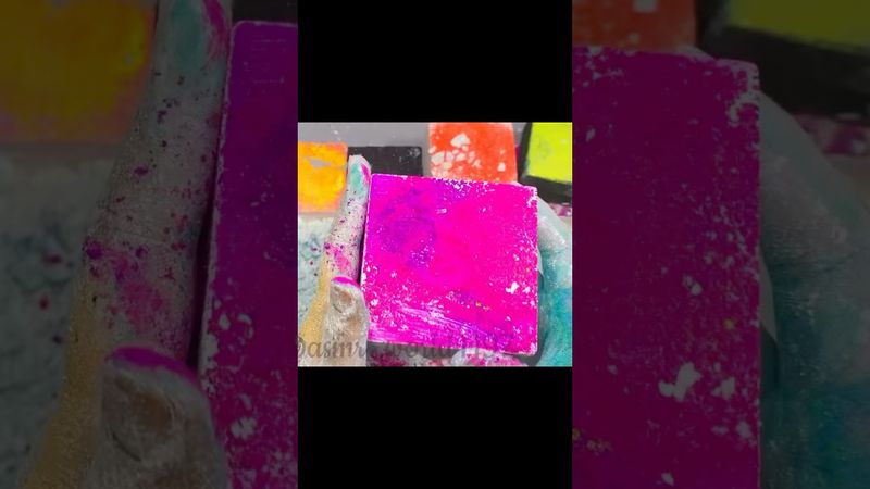 Vivid Pink Block #oddlysatisfying #crushingtime #satisfying #relax #dusty #viralvideo #chalkasmr