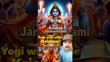 😱 Yogi Adityanath with Little Krishna | Krishna Janmashtami 2025 Mathura Vrindavan Barsana #Shorts
