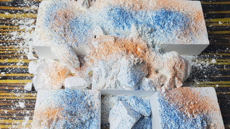 7 BLOCKS ADER GYM CHALK TOPPED W SQUEAKY CORNSTARCH CRUMBLE-ASMR