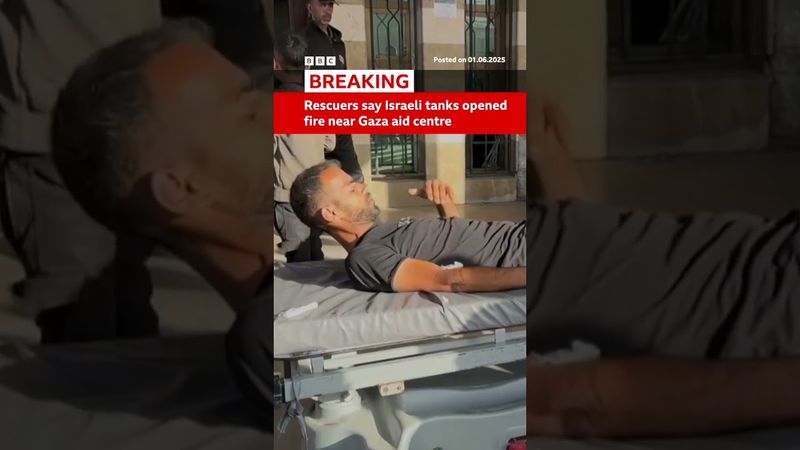 Rescuers say Israeli tanks opened fire near Gaza aid centre. #gaza  #israel  #bbcnews