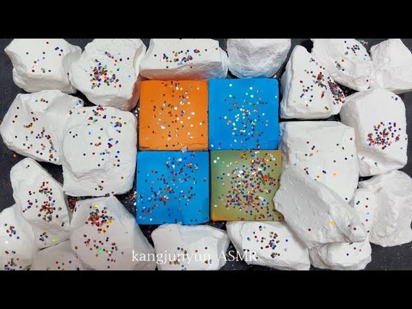 Orange and Blue Chalk➕Jumbo Gym Chalk｜Satisfying｜ ASMR ｜Sleep Aid｜🧡💙