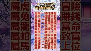 💰 十二生肖之最會賺錢的人！#生肖 #十二生肖 #運勢 #生肖運勢