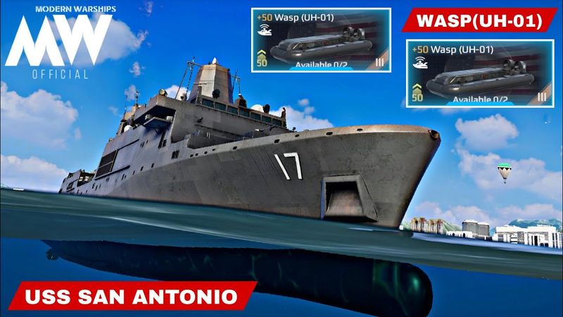 USS San Antonio with WASP(UH-01) Full review & Gameplay🔥- Modern Warships