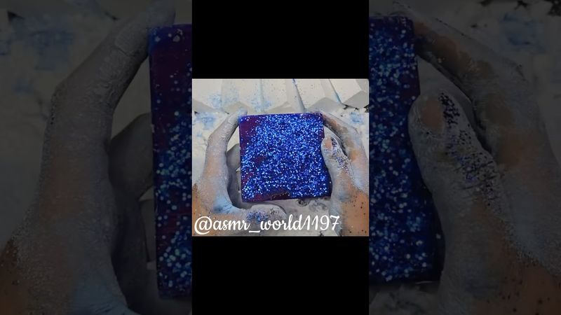 Blue with Glitter #oddlysatisfying #crunchycrumbles #relax #sandmentcrushing #satisfying #slime