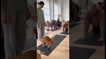 Кот на йоге!  #cat #моякошка #ии