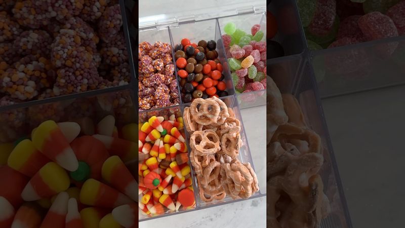 snack restock🍂🍬 #snackbox #snacks #restock#asmr #fall #candy #organization #short #seasonal