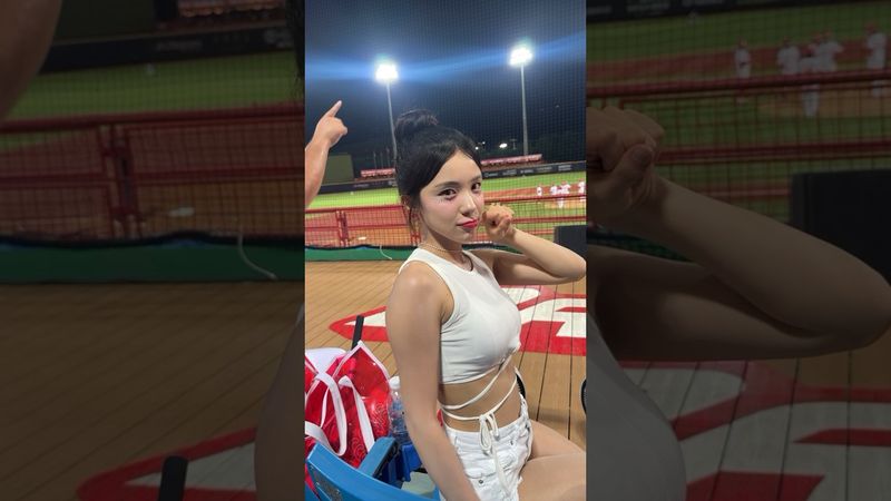 多慧攻擊鏡頭表示太近了🤣 #李多慧 #이다혜 #cheerleader #cheerleading #cpbl #味全龍 #fancam #baseball