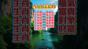 八月必須要接走，好運跟隨你！