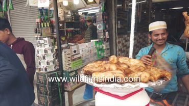 Mouth watering food are being sold near Jama Masjid Gate No.1 Old Delhi