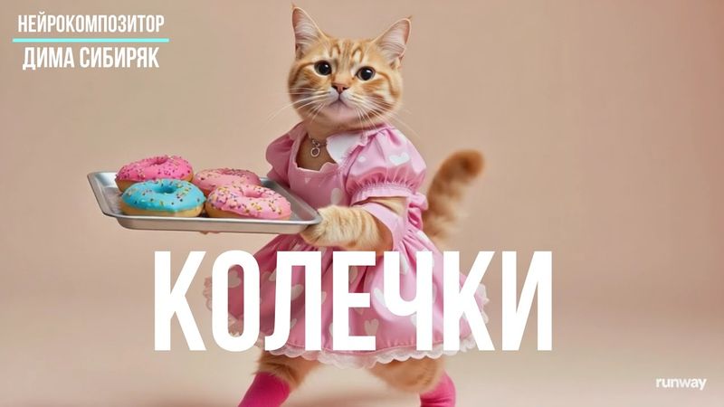 КОЛЕЧКИ - Нейрокомпозитор Дима Сибиряк. AI Music. AI Video #cat #кошки
