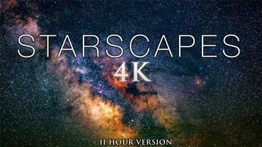 8 HORAS de STARSCAPES (4K) Cenas impressionantes de AstroLapse + Música relaxante para sono profundo