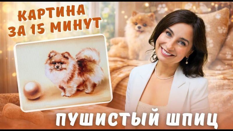 Картина за 15 минут. Пушистый шпиц!
