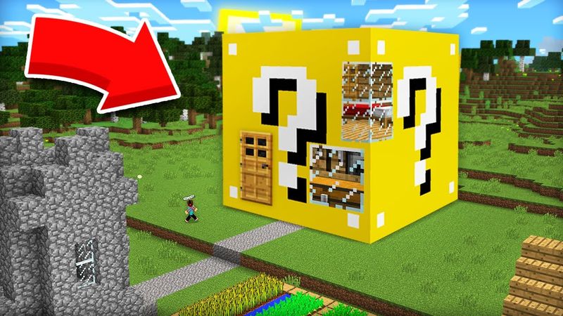 Я ПОСТРОИЛ ДОМ ВНУТРИ ГИГАНТСКОГО ЛАКИ БЛОКА В МАЙНКРАФТ | Компот Minecraft