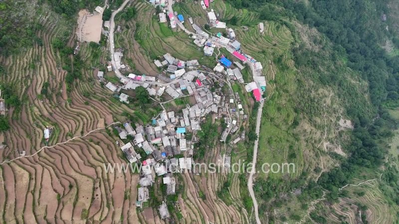 Step cultivation at Ransi village near Ukhimath in Uttarakhand, en route Madhyamaheshwar temple