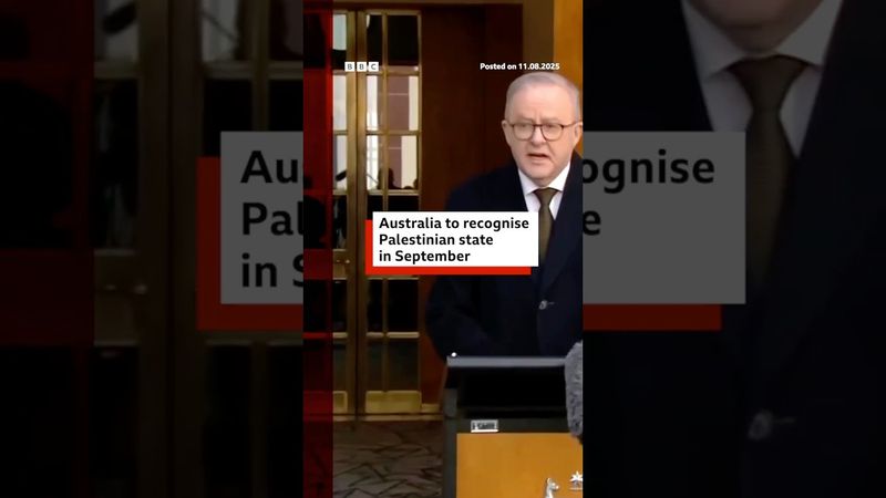 Australia to recognise Palestinian state in September. #Australia #Palestine #BBCNews
