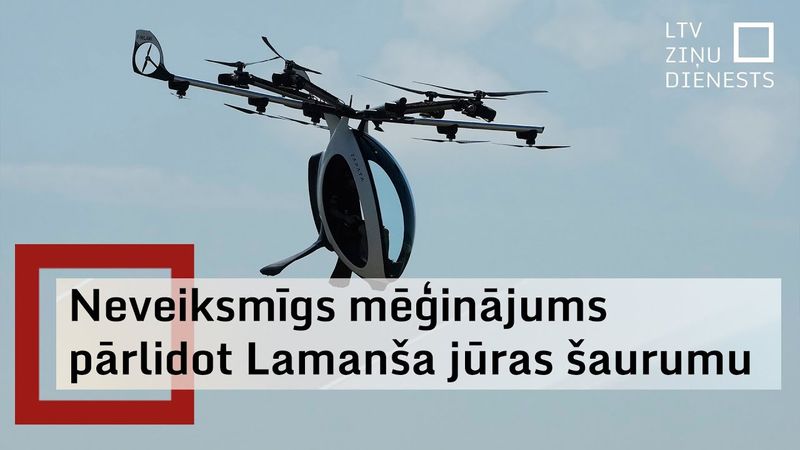 Franču pilots veic demonstrācijas lidojumu ar “gaisa skūteri”