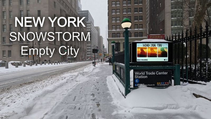 NYC Snowstorm ❄️ Empty Streets Around Oculus & City Hall | Winter Walk 4K 60fps