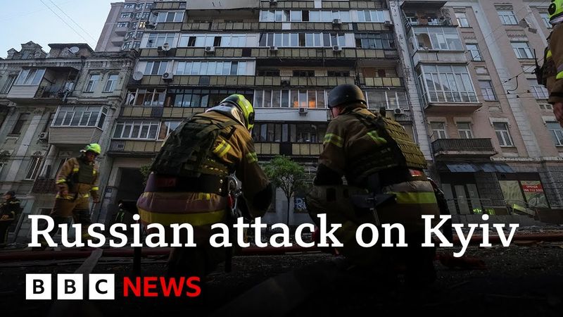 Deadly new Russian drone and missile attack hits Kyiv | BBC News