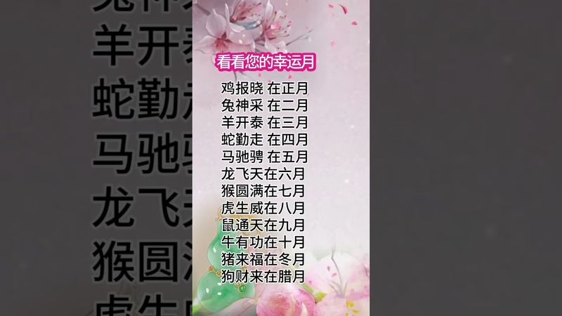 十二生肖看看什么时候是您的幸运月 #正能量 #国学文化 #国学智慧 #道家文化 #十二生肖 #易学智慧 #運勢 #生肖 #玄學 #命理 #生肖運勢